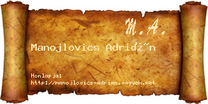 Manojlovics Adrián névjegykártya